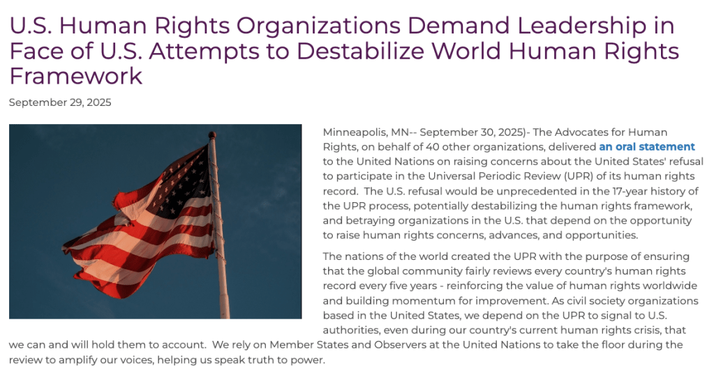 HRE USA, U.S. Civil Society, and the Universal Period Review (UPR ...