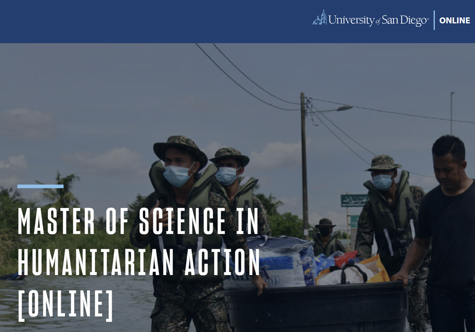 Humanitarian Science Development University of San Diego: Master of Science in Humanitarian Action (MSHA ...